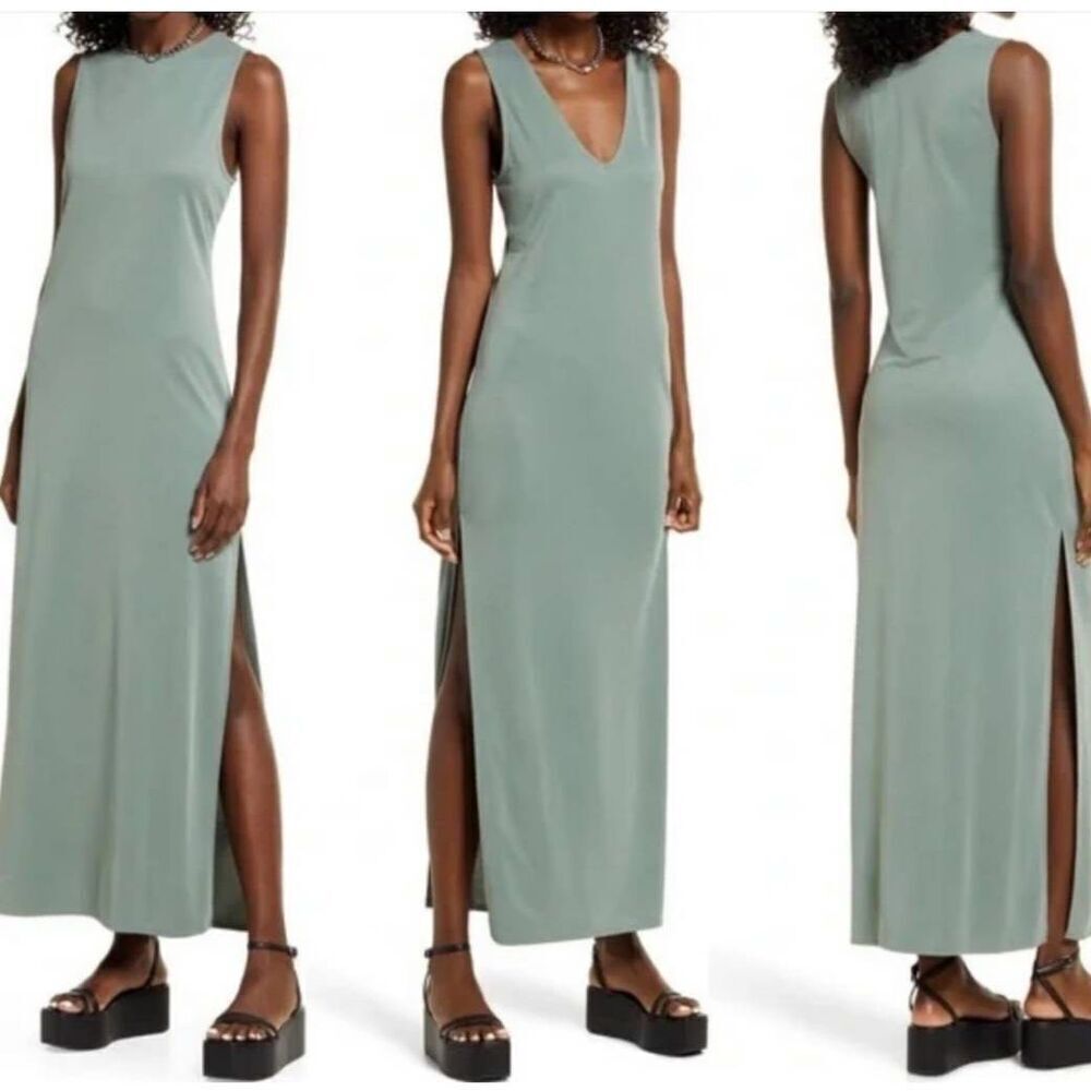 Open Edit Wear Two Ways Sleeveless Maxi Ankle Dress Sz. S